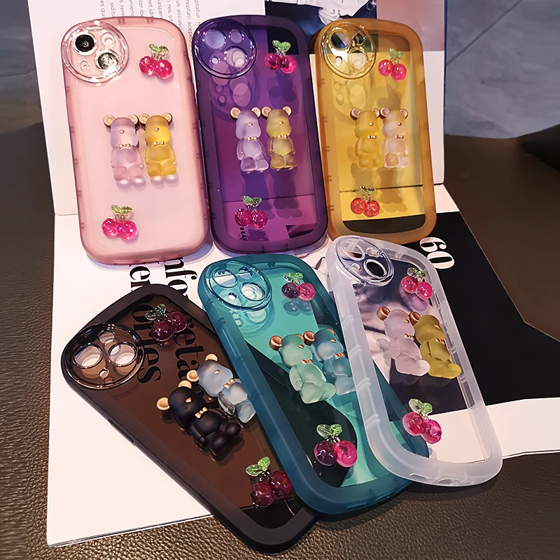 Cherry Bear Jewelry Mobile Phone Case for IPhone 13 12 11 Pro Max Transparent Sleeve for IPhone 11 12 13 Lens Protection Case
Cherry Bear Jewelry Mobile Phone Case for IPhone 13 12 11 Pro Max Transparent Sleeve for IPhone 11 12 13 Lens Protection Case