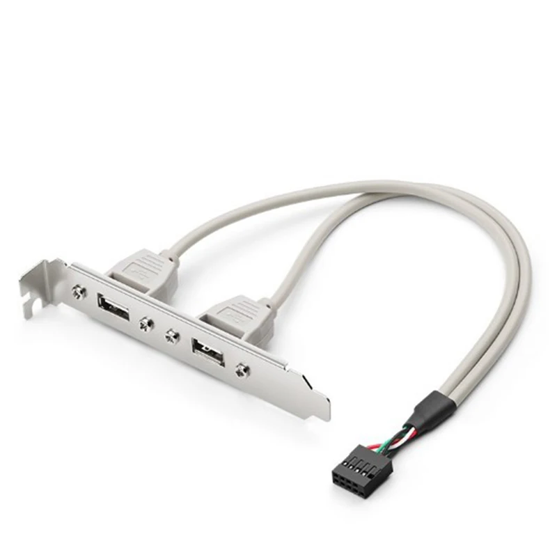 

Кронштейн для задней панели компьютера, 9-контактный Удлинительный шнур, материнская плата, 2 порта USB 2,0 до 9 контактов, переходник для удлинительного кабеля