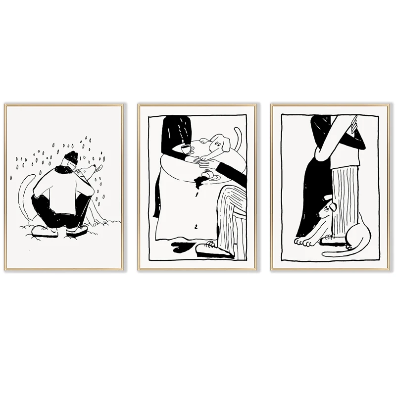 Minimalism Korean Dog Man Lover Posters Modern Abstract Love Theme Canvas Paintings Print Black White Wall Art Pictures for Room
Minimalism Korean Dog Man Lover Posters Modern Abstract Love Theme Canvas Paintings Print Black White Wall Art Pictures for Room