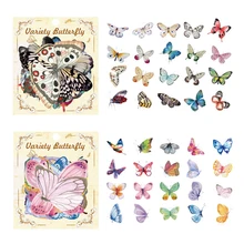 40pcs Colorful Butterfly Wings Stickers Epoxy Resin Fillings Plant Sticker For DIY Silicone Mold Filler Nail Art Crafts Decorati