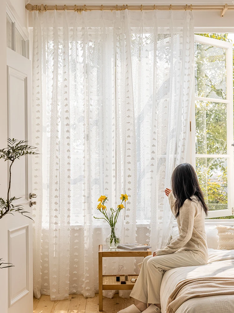 2022 French-style Gauze Curtain Pastoral Small Fresh Curtain Light-transmitting White Window Screen Bay Window Balcony Screen 
2022 French-style Gauze Curtain Pastoral Small Fresh Curtain Light-transmitting White Window Screen Bay Window Balcony Screen