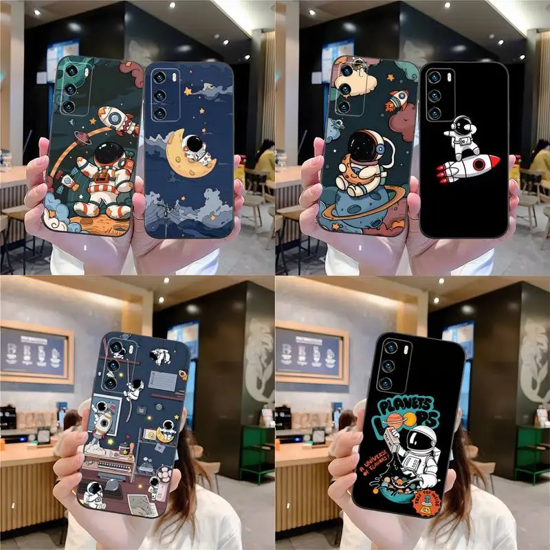 

Astronaut Phone Case For Huawei P 50 Psmart 2019 2020 Y5 40 30 20 10 Pro Plus Lite Prime 2018 Y5II Y6P Y8S Y8P Mobile Phone Bag