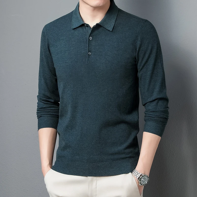 New Men's Lapel Sweater Thin Business Fashion Knit Top Classic Solid Color Long Sleeve Male Brand Clothing Sweater
New Men's Lapel Sweater Thin Business Fashion Knit Top Classic Solid Color Long Sleeve Male Brand Clothing Sweater