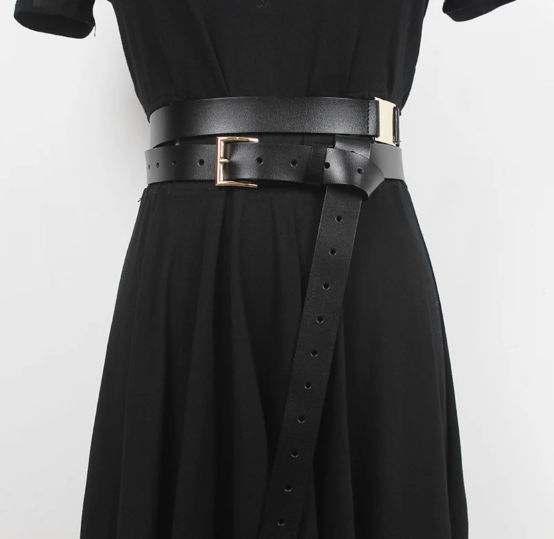 Women's Runway Fashion Black Genuine Leather Cummerbunds Female Dress Corsets Waistband Belts Decoration Narrow Belt R518
Women's Runway Fashion Black Genuine Leather Cummerbunds Female Dress Corsets Waistband Belts Decoration Narrow Belt R518