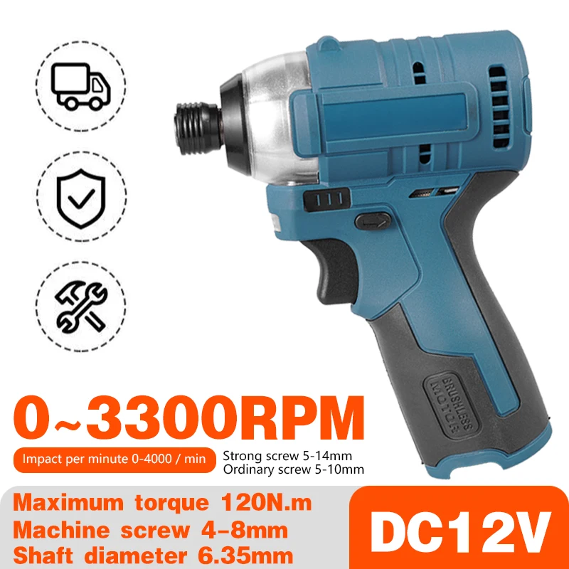 12V Brushless Electric Hammer Drill 120N.m Cordless Screwdriver Variable Speed Impact Drill For Makita Battery Power Driver Tool
12V Brushless Electric Hammer Drill 120N.m Cordless Screwdriver Variable Speed Impact Drill For Makita Battery Power Driver Tool