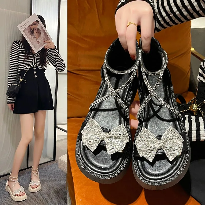 Rhinestone Strapes Women Sandals Girl Elegant Princess Shoes Summer New Fashion Sandals Female Wedding Party Bow Tie Strapes
Rhinestone Strapes Women Sandals Girl Elegant Princess Shoes Summer New Fashion Sandals Female Wedding Party Bow Tie Strapes