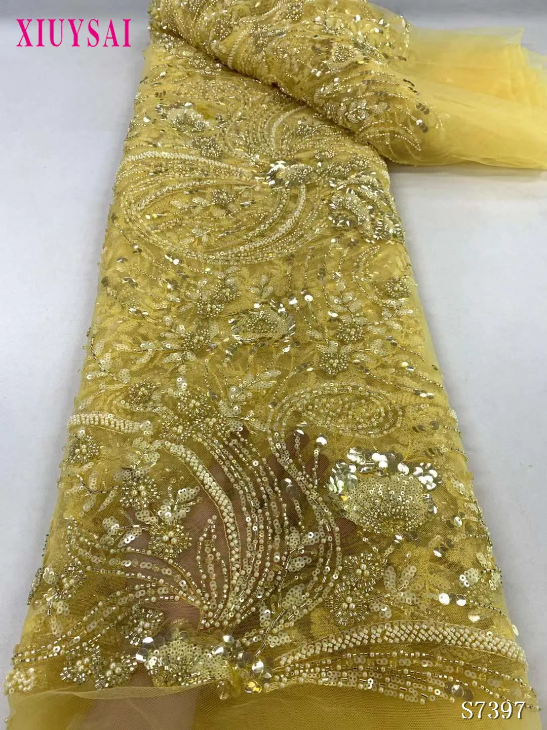 Золотые Роскошные нигерийские бусины ручной работы кружевная ткань 2023 высококачественные блестки вышивка бисером африканская французская кружевная ткань для платья
Золотые Роскошные нигерийские бусины ручной работы кружевная ткань 2023 высококачественные блестки вышивка бисером африканская французская кружевная ткань для платья