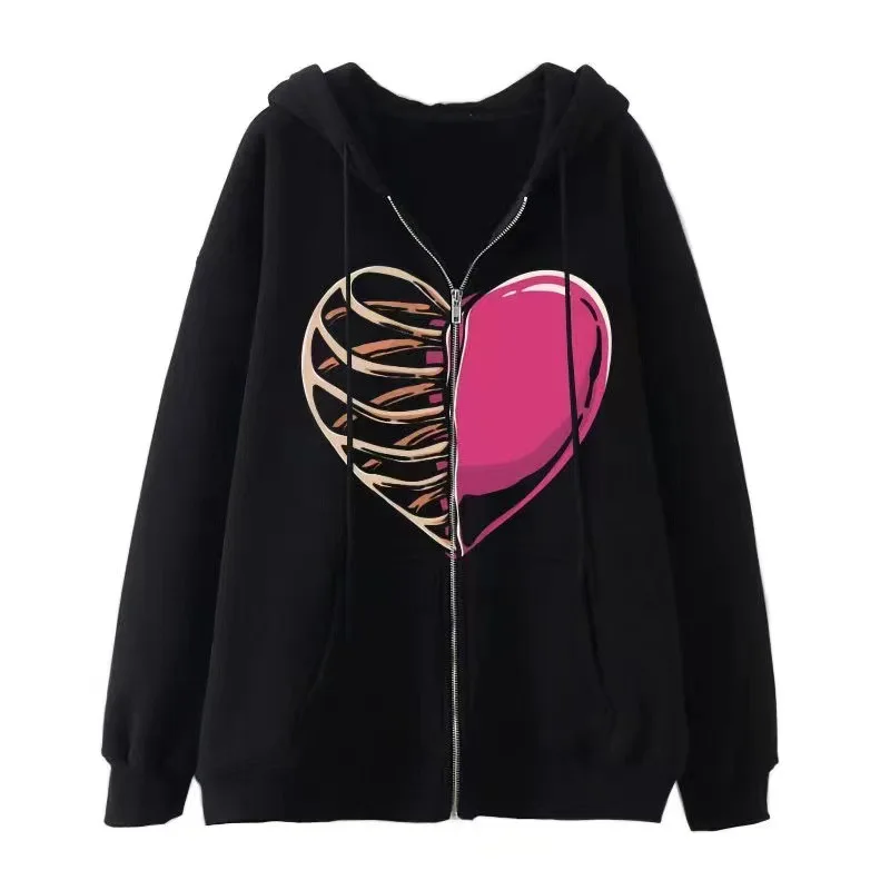 Women's Fashion Print Hooded Long Sleeve Cardigan Casual Sweatshirt Skeleton Printing Coat Tops Women Men's Hooded Sweatshirts
Women's Fashion Print Hooded Long Sleeve Cardigan Casual Sweatshirt Skeleton Printing Coat Tops Women Men's Hooded Sweatshirts