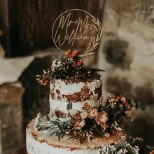 Custom Mr and Mrs Wedding Couple Name For Bridal Party Personalized Anniversary Custom Script Cake Rustic Wedding Cake Topper