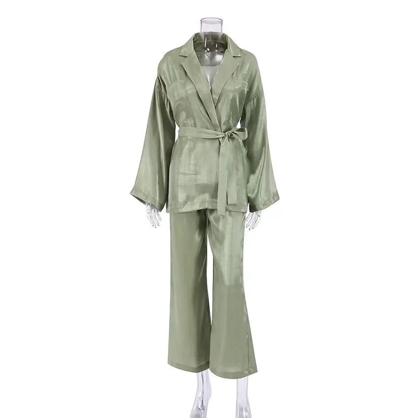Soleil Satin Robe Pants Pajama Set 2 Piece Women Fashion Home Clothes Leisure Suit Party Sleepwear Casual Wear Clothing
Soleil Satin Robe Pants Pajama Set 2 Piece Women Fashion Home Clothes Leisure Suit Party Sleepwear Casual Wear Clothing
