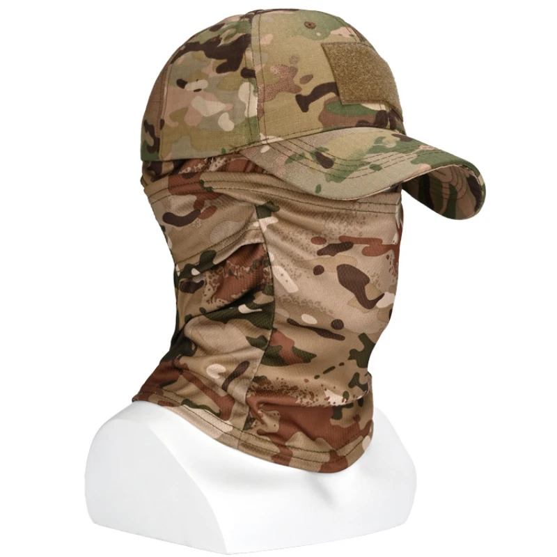 

Military Hood Tactical Army Baseball Caps for Men Women Summer Sun Hats Outdoor Camouflage Balaclava Half Ski Mask Headscarf