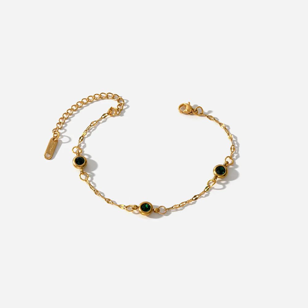 Stainless Steel Green Cubic Zirconia Charm Bracelets For Women Girls Metalic Texture 18 K PVD Plated Chains Bracelets Jewelry
Stainless Steel Green Cubic Zirconia Charm Bracelets For Women Girls Metalic Texture 18 K PVD Plated Chains Bracelets Jewelry