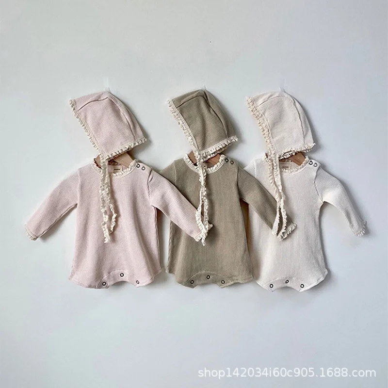 Korean Style Fashion Spring and Fall Baby Clothes Jumpsuit Cotton Soft Long Sleeve Lace Solid Color 
Korean Style Fashion Spring and Fall Baby Clothes Jumpsuit Cotton Soft Long Sleeve Lace Solid Color