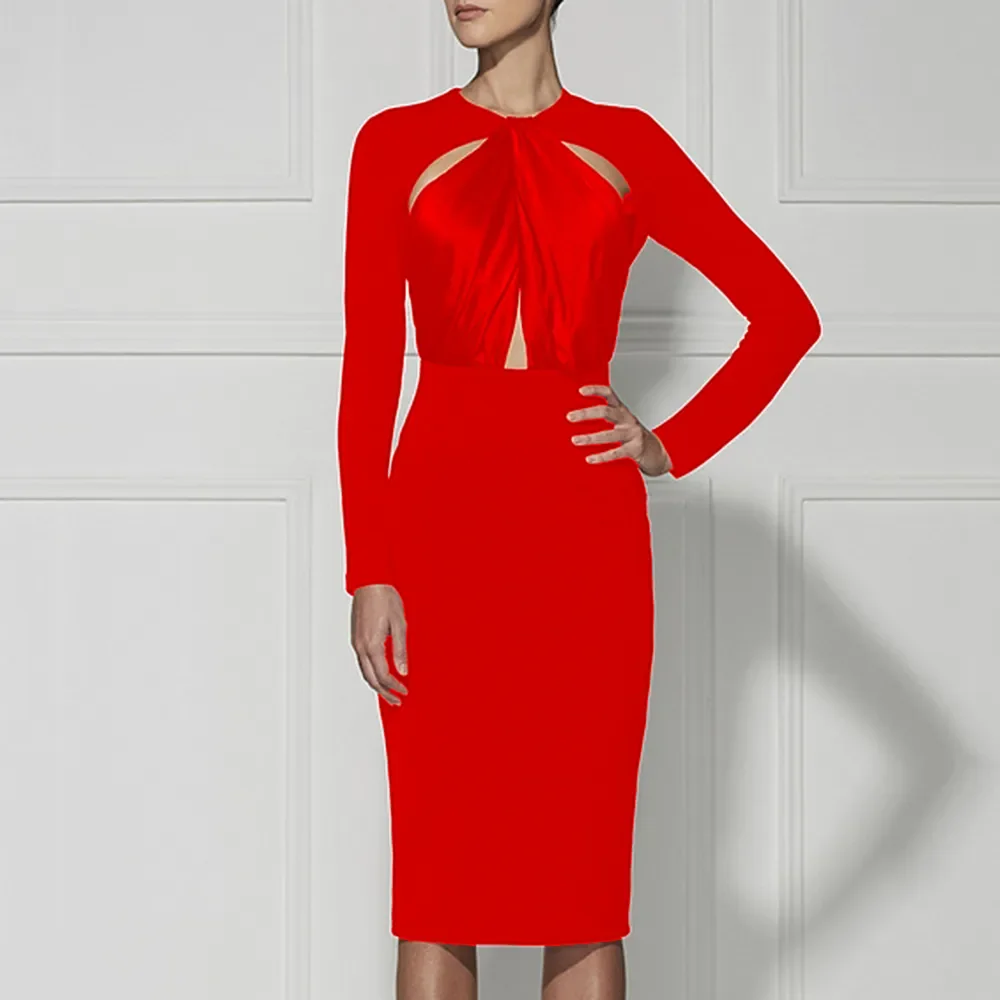 Женское платье с длинным рукавом, Красное Облегающее платье средней длины, элегантное платье знаменитости, лето 2023
Женское платье с длинным рукавом, Красное Облегающее платье средней длины, элегантное платье знаменитости, лето 2023