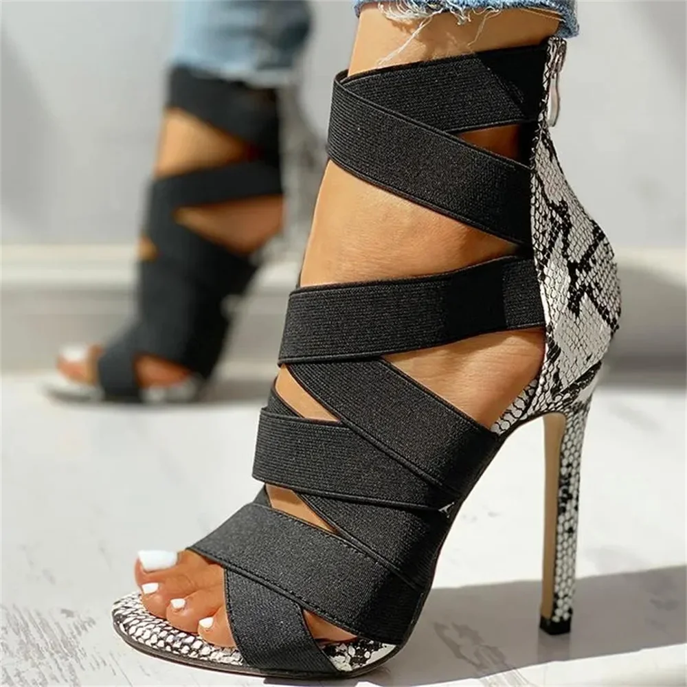 Women Sandals 2022 Summer Luxury Sexy Stiletto High Heel Fashion Banquet Snake Back Zipper Elegant Black Office Woman Shoes
Women Sandals 2022 Summer Luxury Sexy Stiletto High Heel Fashion Banquet Snake Back Zipper Elegant Black Office Woman Shoes