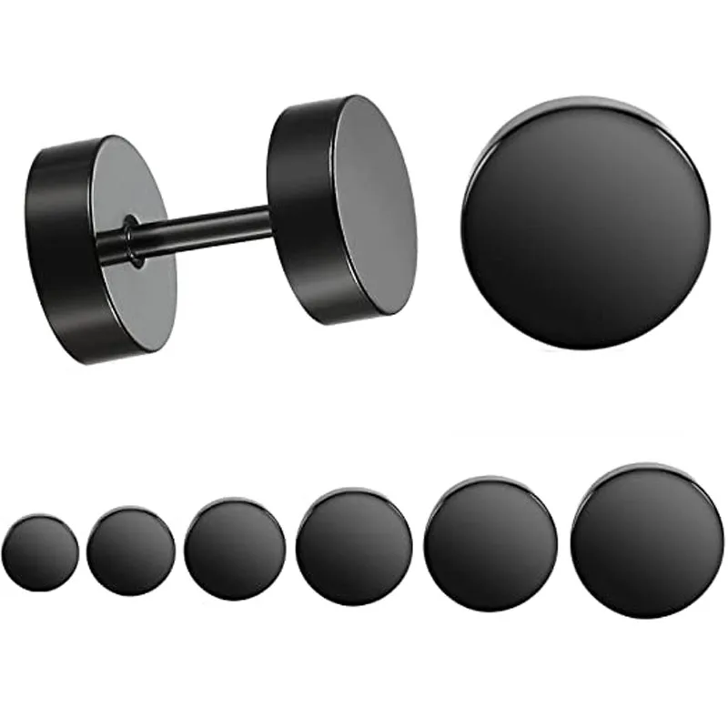 6 Pairs Black Stud Earring Set Punk Style Men's and Women's Stainless Steel Round Earrings 5mm-10mm
6 Pairs Black Stud Earring Set Punk Style Men's and Women's Stainless Steel Round Earrings 5mm-10mm