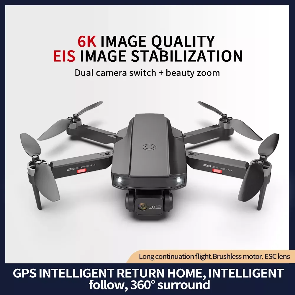 Pro HJ188 GPS Drone 6K Dual HD Camera Professional Aerial Photography Brushless Motor Foldable Quadcopter RC Distance 1KM
Pro HJ188 GPS Drone 6K Dual HD Camera Professional Aerial Photography Brushless Motor Foldable Quadcopter RC Distance 1KM