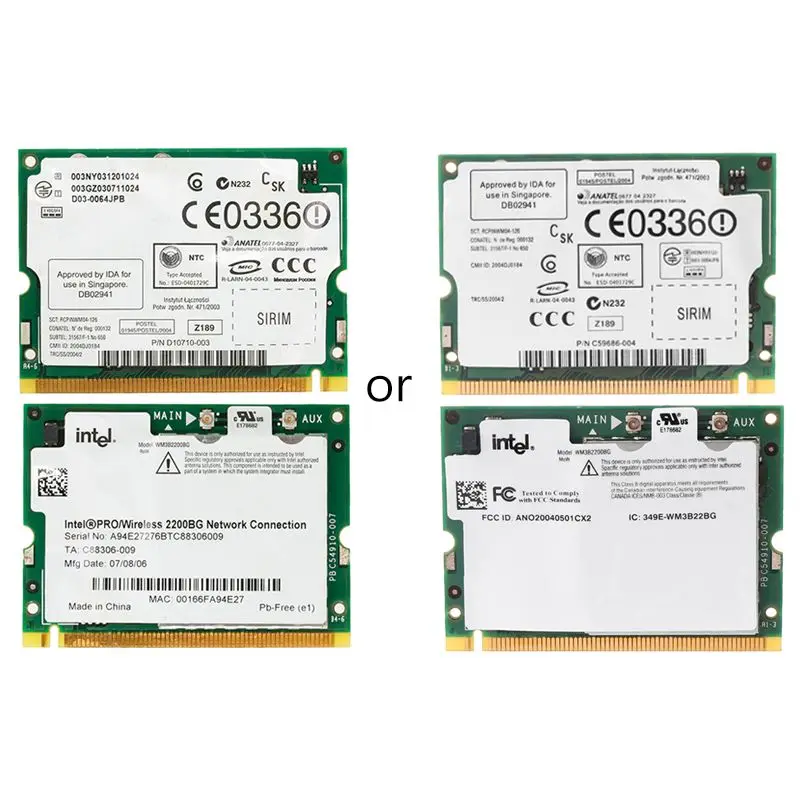 

Intel Pro/Wireless 2200BG 802.11B/G Mini PCI Network Card WIFI for Toshiba Dell K1KF