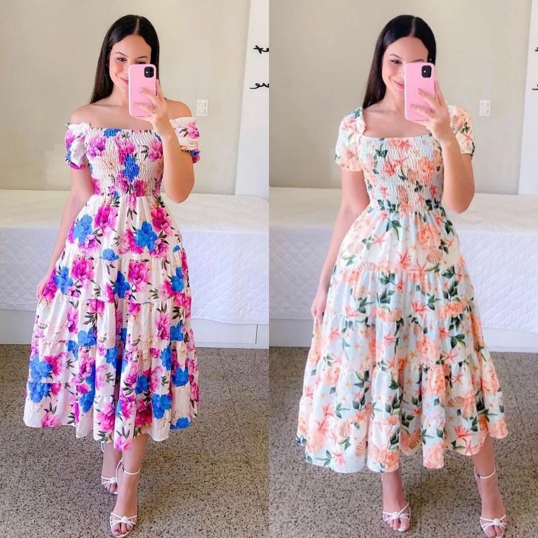 Spring and summer new European and American women's dress literary French fresh print fashion skirt
Spring and summer new European and American women's dress literary French fresh print fashion skirt