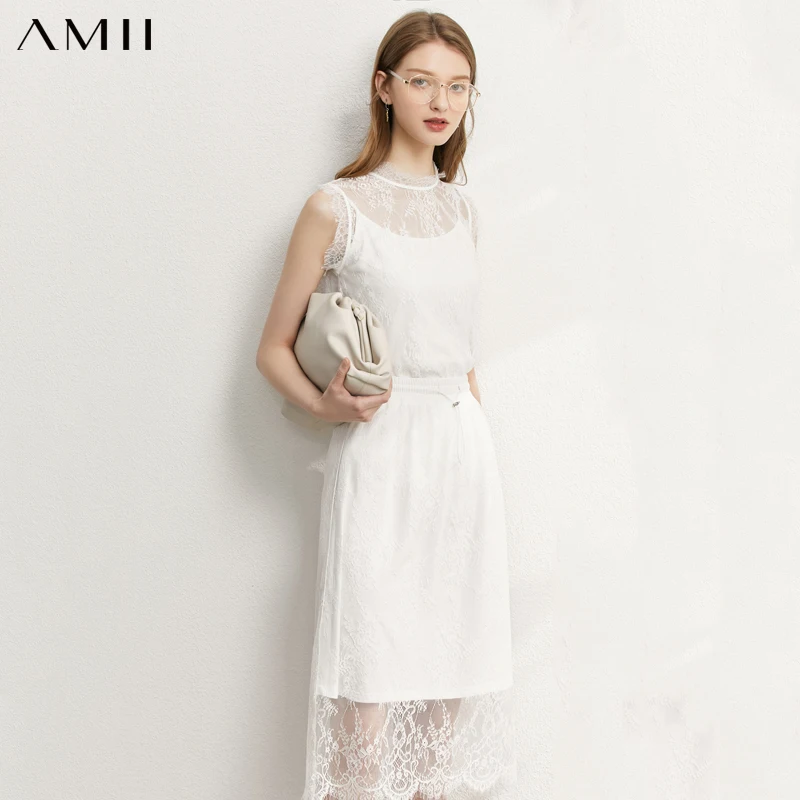 Amii Minimalism Summer Women's Skirts Set Fashion Lace Camisole Tops Elastic Waist Skirt For Women Office Lady Skirt 12020171
Amii Minimalism Summer Women's Skirts Set Fashion Lace Camisole Tops Elastic Waist Skirt For Women Office Lady Skirt 12020171