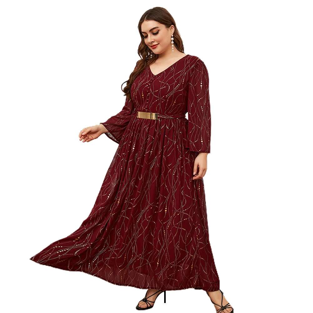 Brand New Women Plus Size Maxi Dress Long Sleeve Evening Party Robe V Neck Chiffon Autumn Soft And Comfortable
Brand New Women Plus Size Maxi Dress Long Sleeve Evening Party Robe V Neck Chiffon Autumn Soft And Comfortable