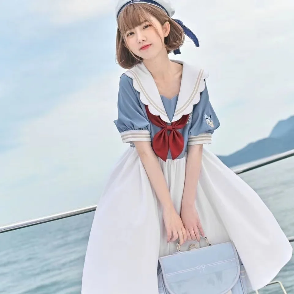 Japanese Sweet Lolita Dress Preppy Style Summer Women Sailor Collar Short Sleeve Princess Dresses Student Girls Harajuku Dress
Japanese Sweet Lolita Dress Preppy Style Summer Women Sailor Collar Short Sleeve Princess Dresses Student Girls Harajuku Dress