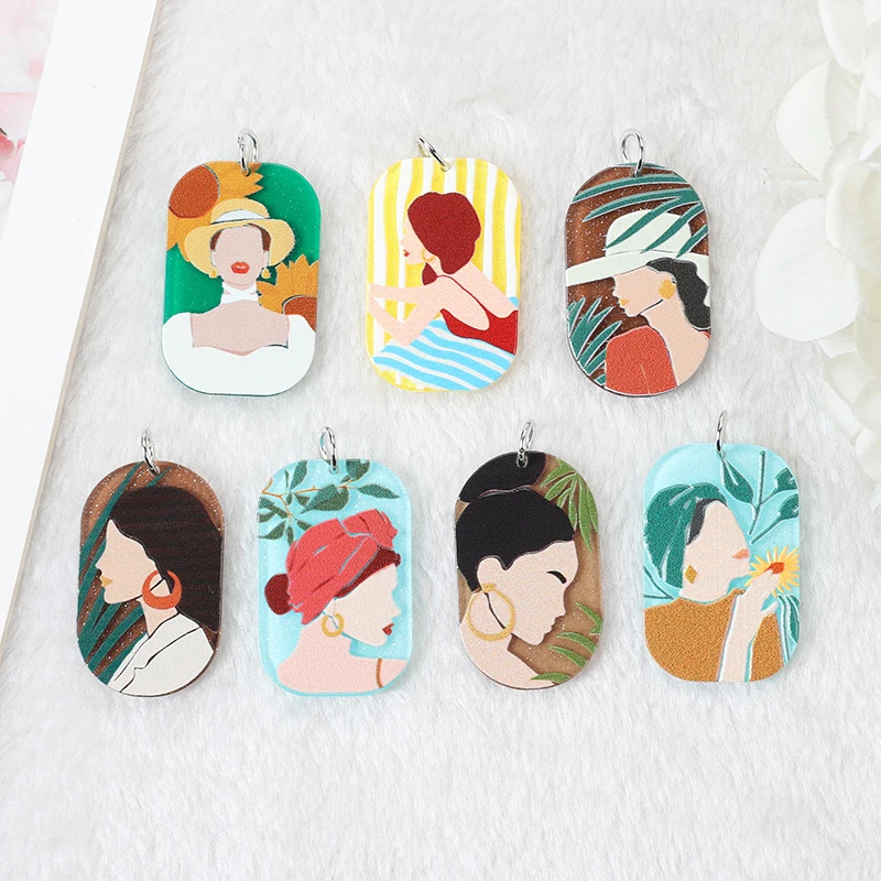 7 Pcs/Lot Cute Acrylic Painting Charms Girl With Hat Pendant For Earring Keychain Necklace Diy Making
7 Pcs/Lot Cute Acrylic Painting Charms Girl With Hat Pendant For Earring Keychain Necklace Diy Making