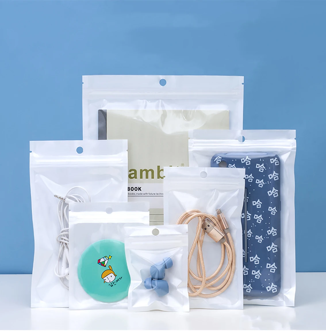 14 Wire White Pearl Film Clear Ziplock Plastic Packaging Bag with Hang Hole Storage Pouches Gift Sample Zipper Bags
14 Wire White Pearl Film Clear Ziplock Plastic Packaging Bag with Hang Hole Storage Pouches Gift Sample Zipper Bags