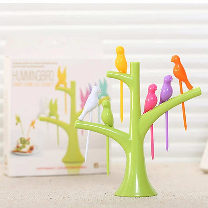 1 Set Tableware Dinnerware Creative Tree+Birds Design Plastic Fruit Forks 1 base +6 Forks Hot Sale Vegetable Fruit Dessert Fork
1 Set Tableware Dinnerware Creative Tree+Birds Design Plastic Fruit Forks 1 base +6 Forks Hot Sale Vegetable Fruit Dessert Fork