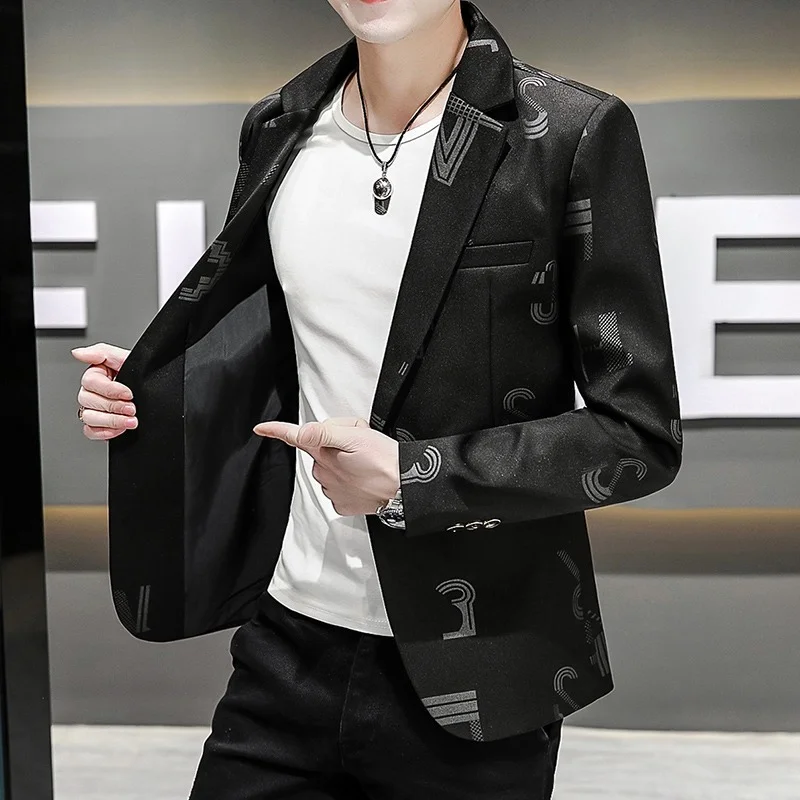 Men Blazers Slim Fit 2022 Spring Autumn New Print Trend Fashion Street Clothing Casual Mens Clothing Dress Formal Suit Jacket
Men Blazers Slim Fit 2022 Spring Autumn New Print Trend Fashion Street Clothing Casual Mens Clothing Dress Formal Suit Jacket