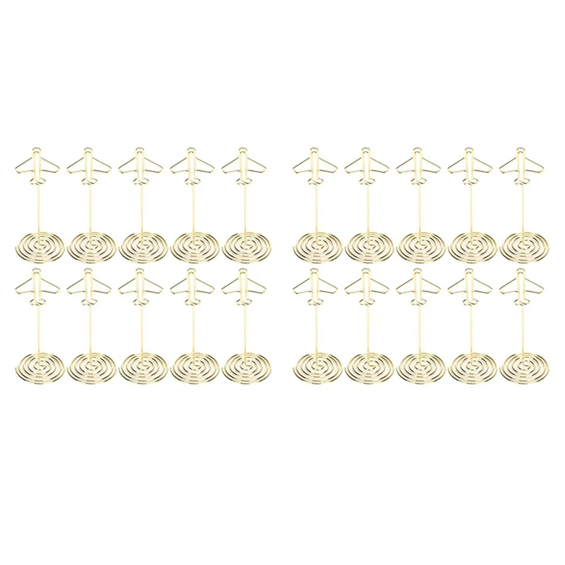 20Pcs Memo Clip Holder, Table Number Name Card Holder Desktop Metal Business Card Photo Gold Plane Frame With Base 
20Pcs Memo Clip Holder, Table Number Name Card Holder Desktop Metal Business Card Photo Gold Plane Frame With Base