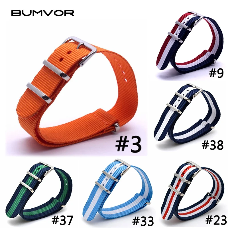 BUMVOR Multicolor AVAILABLE Men Women Fabric Nylon Watch Bands Strap 16 18 20 22 24mm Top Quality 2019 Nato Army Sports Buckle
BUMVOR Multicolor AVAILABLE Men Women Fabric Nylon Watch Bands Strap 16 18 20 22 24mm Top Quality 2019 Nato Army Sports Buckle