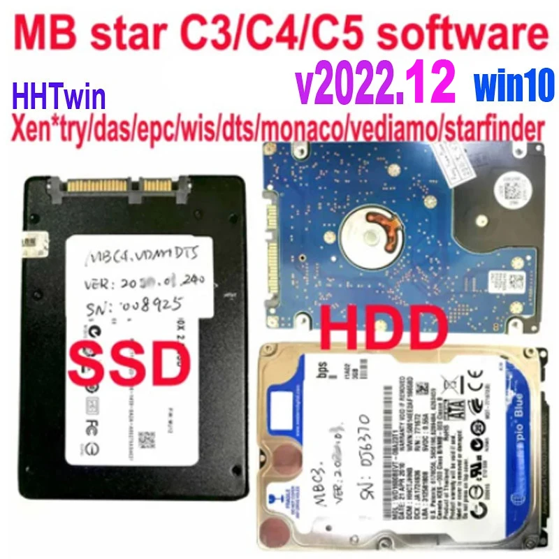 Win10/12/2022 новое полное программное обеспечение для MB STAR C4/C3/C5 c6 SSD HDD подходит