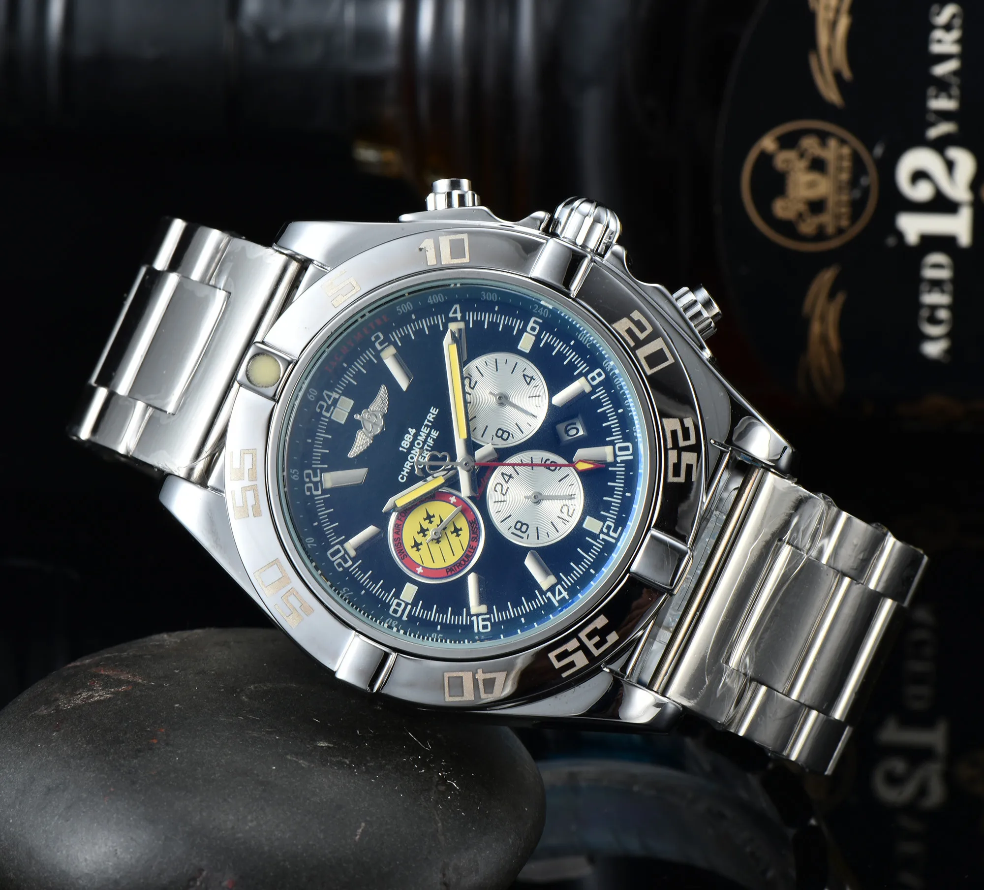 Breitling Automatic Watch Men's Luxury Mechanical Movement Multifunctional Creative Dial High Quality Belt Steel Band
Breitling Automatic Watch Men's Luxury Mechanical Movement Multifunctional Creative Dial High Quality Belt Steel Band