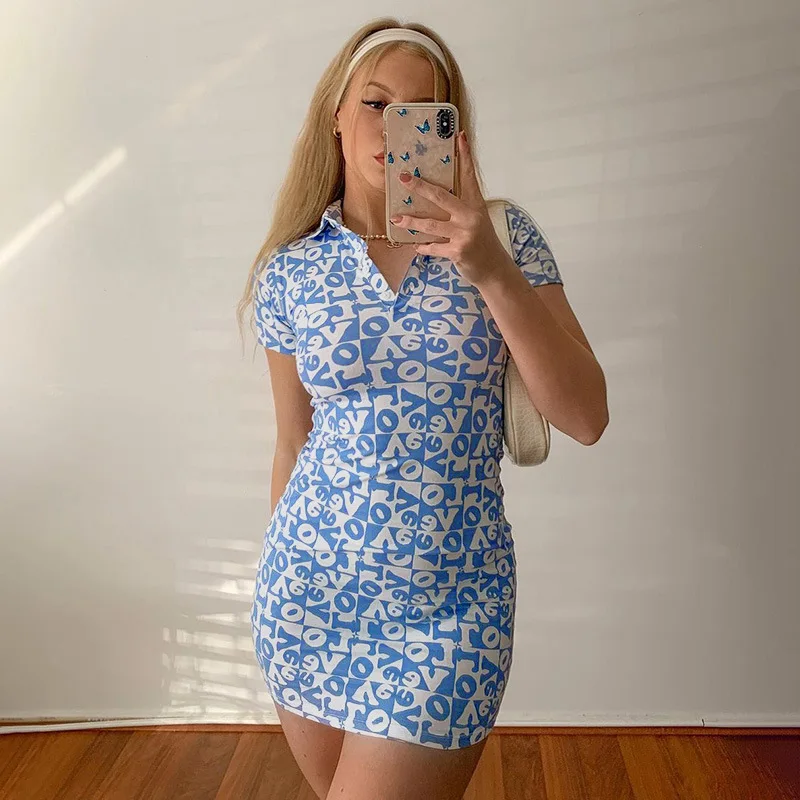 Blue Love Slim Sheath Dress Summer Fashion Printed Short Sleeve Mini Dresses Casual Commute Sexy Clothing All-Match Streetwears
Blue Love Slim Sheath Dress Summer Fashion Printed Short Sleeve Mini Dresses Casual Commute Sexy Clothing All-Match Streetwears