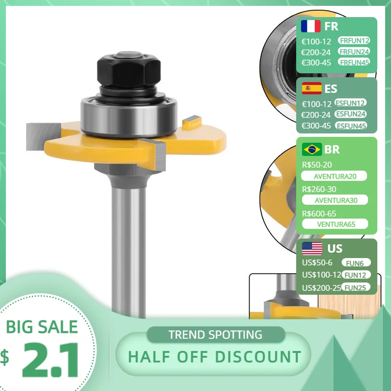 1pcs 8mm Straight Shank T-Slot Cutters Tongue Groove Joint Router Bits Milling Cutter Woodworking Tools Accessories
1pcs 8mm Straight Shank T-Slot Cutters Tongue Groove Joint Router Bits Milling Cutter Woodworking Tools Accessories