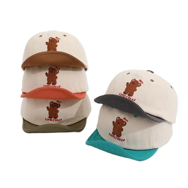 

Doitbest Child Baseball Cap Boy Girl Soft brim Cartoon bear Snapback adjustable baby Kid HipHop Hat Sun cap For 1 to 4 Years old