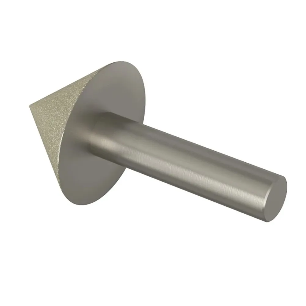120# Grit Diamond Grinding Head 1pc 90 Degrees Chamfer Cone Processing For Cutting Machining Round Shank Taper
120# Grit Diamond Grinding Head 1pc 90 Degrees Chamfer Cone Processing For Cutting Machining Round Shank Taper