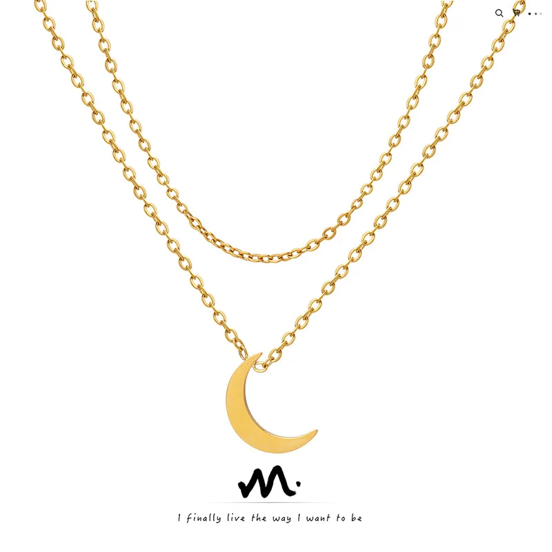 Women's Pendant Necklace Moon Pendant Double Necklace Women's Exquisite Versatile Sweet and Salty Jewelry Girls' Fashion Jewelry
Women's Pendant Necklace Moon Pendant Double Necklace Women's Exquisite Versatile Sweet and Salty Jewelry Girls' Fashion Jewelry