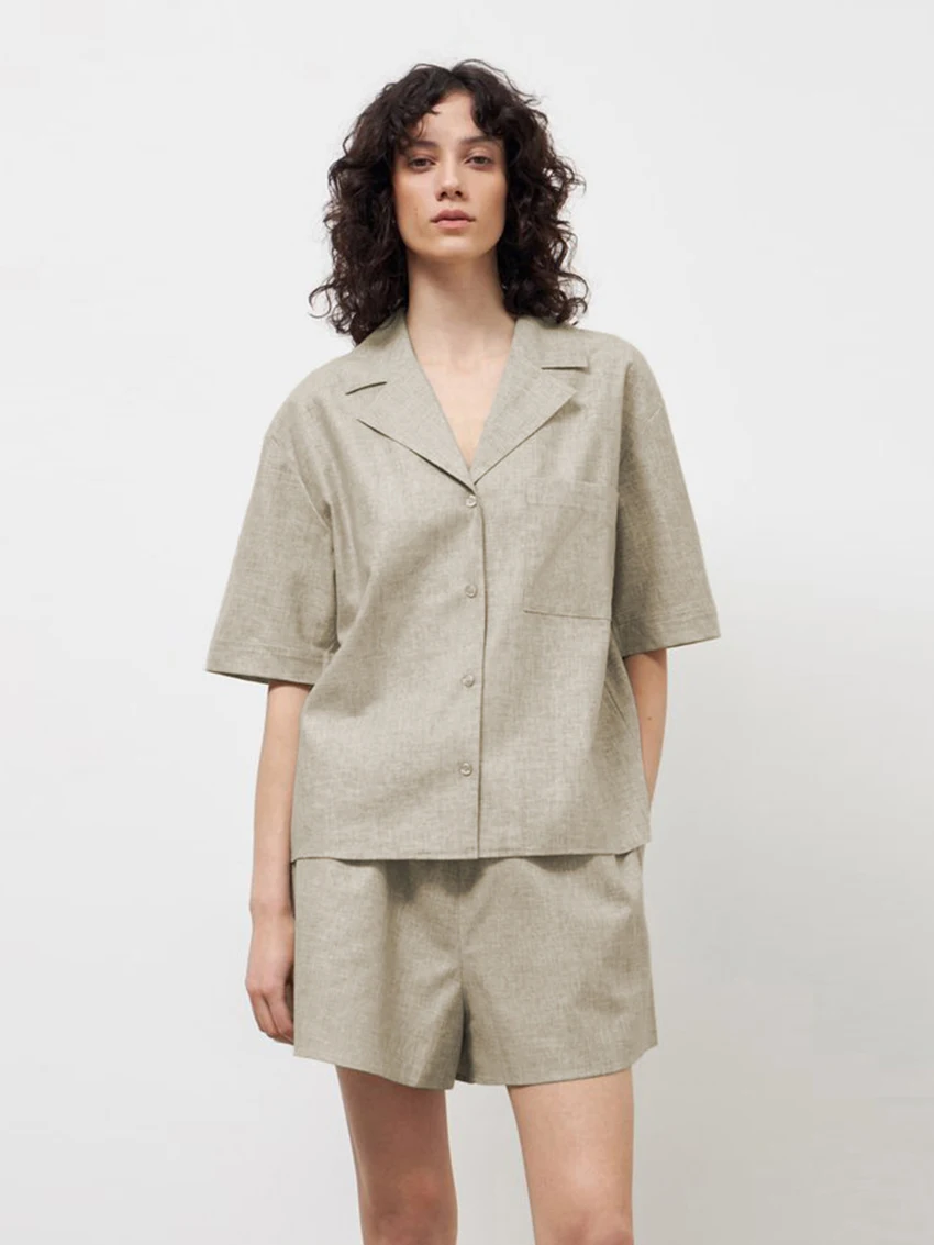 Marthaqiqi Fashion Female Home Clothes Half Sleeve Nightwear Sexy Turn-Down Collar Nightgowns Shorts Casual Nightie 2 Piece Set
Marthaqiqi Fashion Female Home Clothes Half Sleeve Nightwear Sexy Turn-Down Collar Nightgowns Shorts Casual Nightie 2 Piece Set