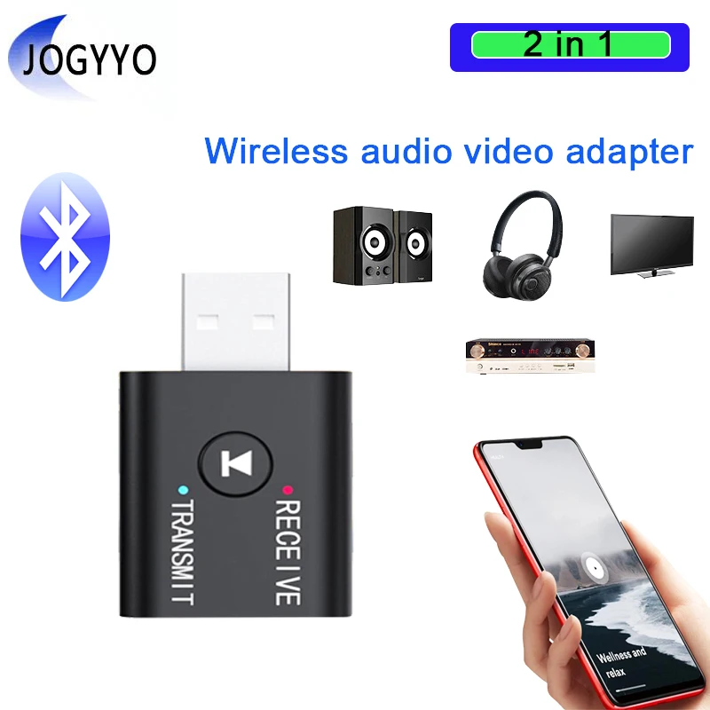 2-in-1 Bluetooth 5.0 USB adapter, audio receiver transmitter, wireless dongle for computer PC laptop
2-in-1 Bluetooth 5.0 USB adapter, audio receiver transmitter, wireless dongle for computer PC laptop