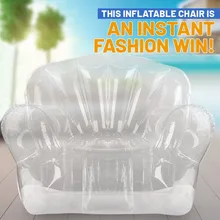 Outdoor Camping Luxury Lazy Lounger Seat Soft Air Sofa Transparent Inflatable Lounge Chair Lawn Party Bedroom Swimming Pool