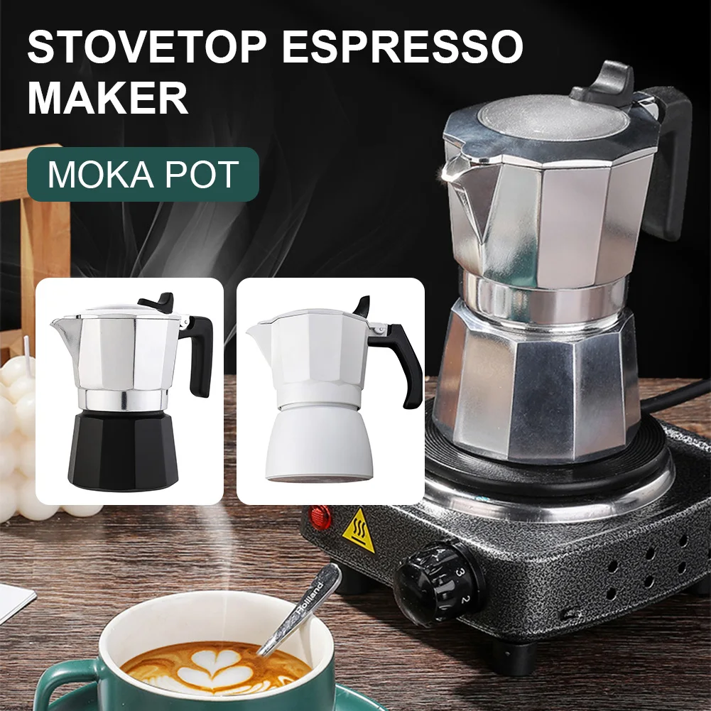 90ml Stovetop Espresso Maker Moka Pot Aluminum Alloy Coffee Maker Kettle Latte Stove Coffee Brewer Coffeeware
90ml Stovetop Espresso Maker Moka Pot Aluminum Alloy Coffee Maker Kettle Latte Stove Coffee Brewer Coffeeware
