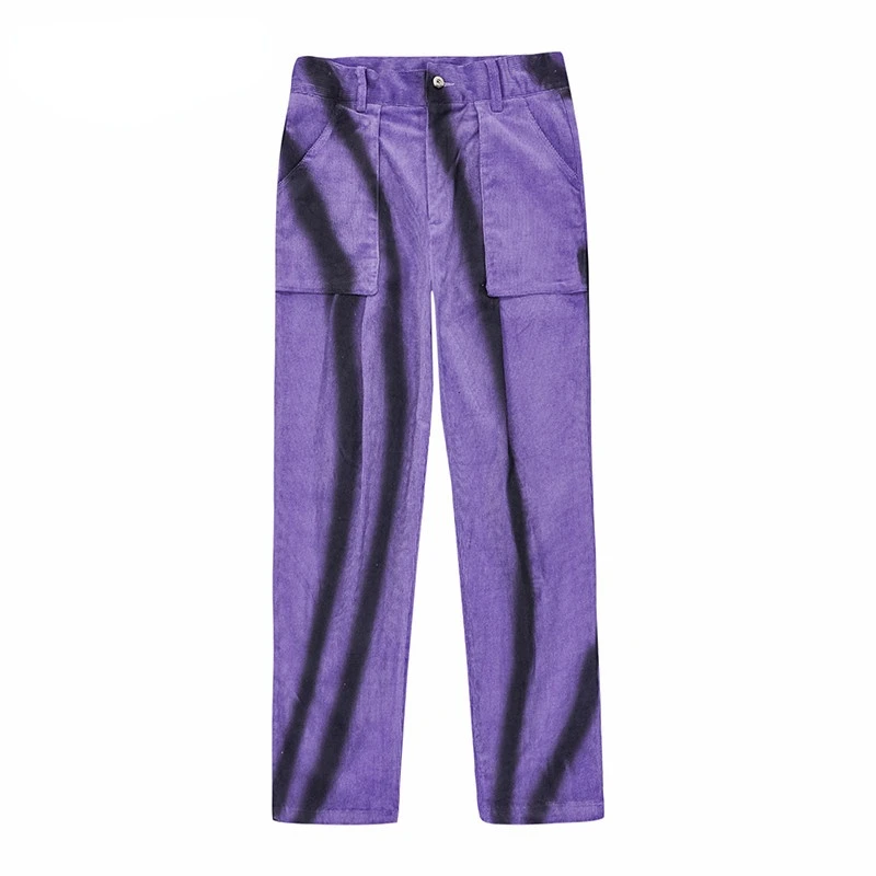Purple Striped Patchwork Casual Trousers Harajuku Korean Foldable Pocket Corduroy Joggers for Men Streetwear Fashionable Pant 
Purple Striped Patchwork Casual Trousers Harajuku Korean Foldable Pocket Corduroy Joggers for Men Streetwear Fashionable Pant