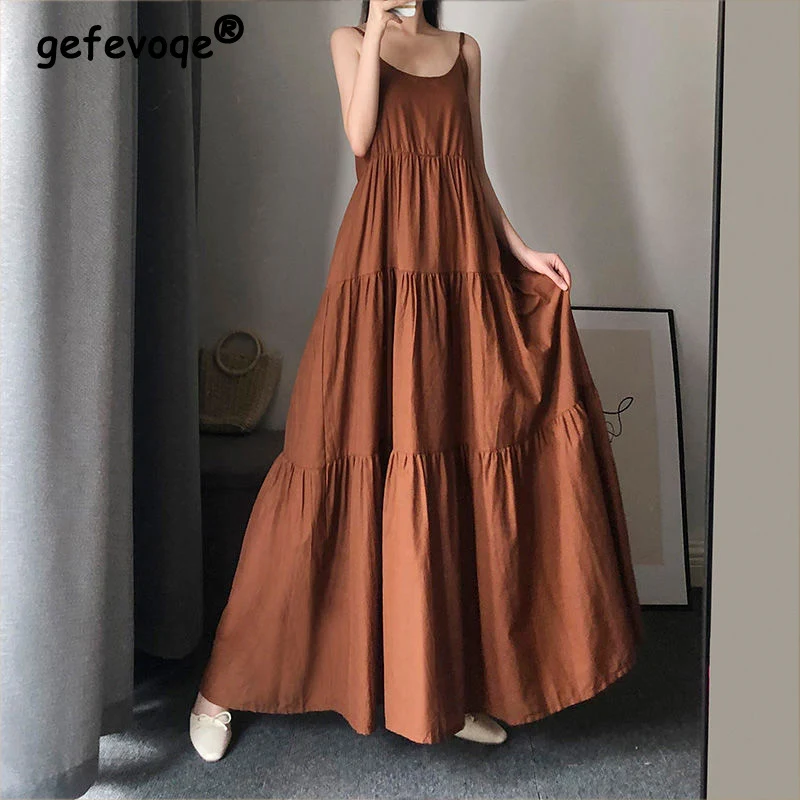 Women Summer Fashion Oversized Beach Maxi Dress Holiday Streetwear Casual O Neck Sleeveless Solid Loose Long Dresses Robe Femme
Women Summer Fashion Oversized Beach Maxi Dress Holiday Streetwear Casual O Neck Sleeveless Solid Loose Long Dresses Robe Femme