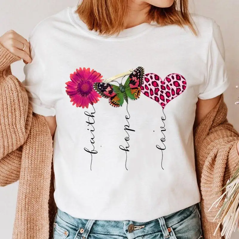 Clothing Clothes Leopard Love Heart Butterfly Short Sleeve Print Tee Summer T-shirt Women Cartoon Graphic T Shirt Female Top
Clothing Clothes Leopard Love Heart Butterfly Short Sleeve Print Tee Summer T-shirt Women Cartoon Graphic T Shirt Female Top