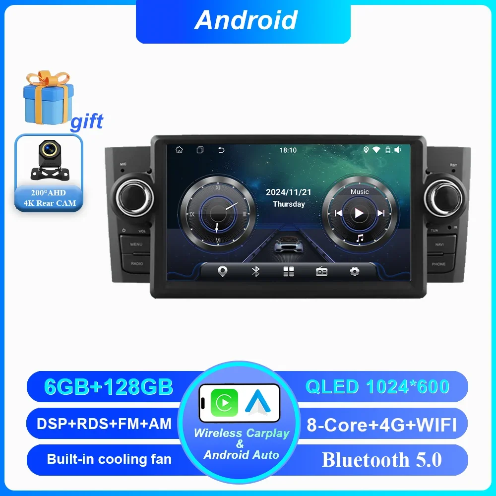 Радио стерео Android 15, для FIAT Grande Punto Linea 2007-2012 гг., авто GPS-навигация, мультимедийный видеоплеер, беспроводной Carplay 4G
Радио стерео Android 15, для FIAT Grande Punto Linea 2007-2012 гг., авто GPS-навигация, мультимедийный видеоплеер, беспроводной Carplay 4G