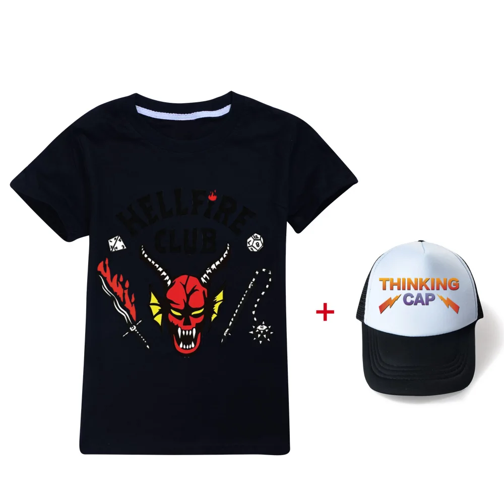 New Stranger Things 4 Cartoon Cosplay T Shirt for Kids Summer Short Sleeve Tops Boys Girls Funny Tees Children Clothing With Cap
New Stranger Things 4 Cartoon Cosplay T Shirt for Kids Summer Short Sleeve Tops Boys Girls Funny Tees Children Clothing With Cap