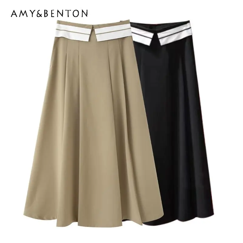 Women's 2023 Summer New Temperament Pure Color Fashion A-line Skirt High Waist Slimming Turn-over Waist Long Skirts
Women's 2023 Summer New Temperament Pure Color Fashion A-line Skirt High Waist Slimming Turn-over Waist Long Skirts