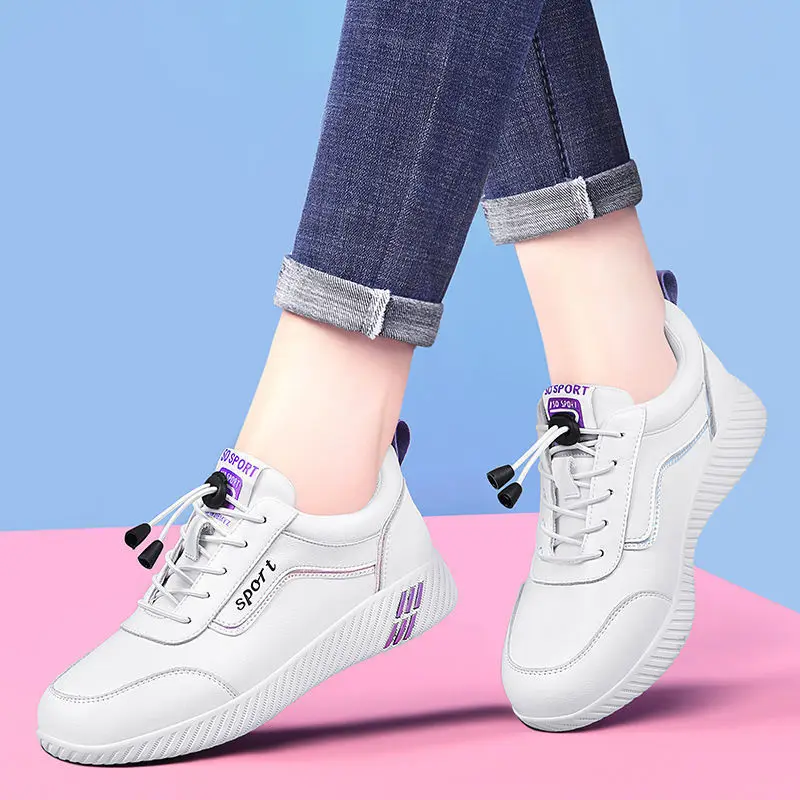 Women Leather Casual Shoe New Woman Shoes Fashion Light Running Sports White Sneakers Breathable Lace-Up Non-slip Ladies Sneaker
Women Leather Casual Shoe New Woman Shoes Fashion Light Running Sports White Sneakers Breathable Lace-Up Non-slip Ladies Sneaker